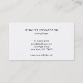 Simple elegant white gold professional visitekaartje (Achterkant)