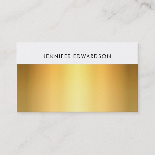 Simple elegant white gold professional visitekaartje (Voorkant)