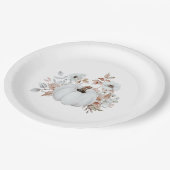 Simple Elegant White Pumpkin  Papieren Bordje (Gekanteld)