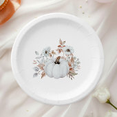 Simple Elegant White Pumpkin  Papieren Bordje