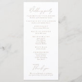 Simple Elegant White & Taupe Wedding Program Menu (Achterkant)