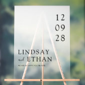 Simple Elegant White Transparent Wedding Acryl Bord (Neutraal)