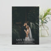 Simple Elegant White Typography Photo Wedding STD Kaart (Staand voorkant)