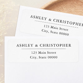 Simple Elegant White Wedding Return Address Etiket