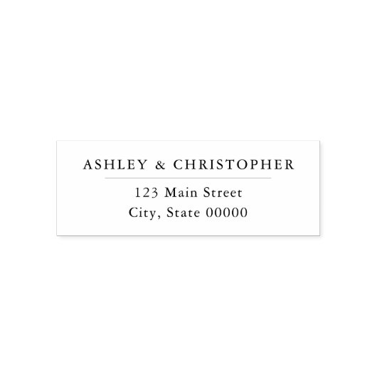 Simple Elegant White Wedding Return Address Zelfinktende Stempel (Design)