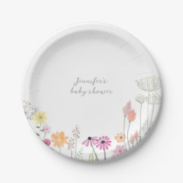Simple Elegant Wildflower Baby Shower  Papieren Bordje