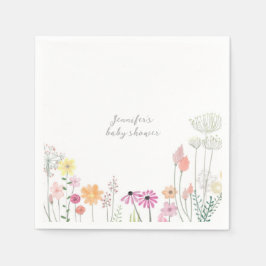 Simple Elegant Wildflower Baby Shower  Servet