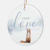 Simple Elegant Winter Woodland Scene Fox Keramisch Ornament (Links)