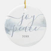 Simple Elegant Winter Woodland Scene Fox Keramisch Ornament (Achterkant)