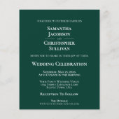 Simple Emerald Green BUDGET Weduwfoto Uitnodigen (Achterkant)