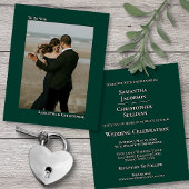 Simple Emerald Green BUDGET Weduwfoto Uitnodigen