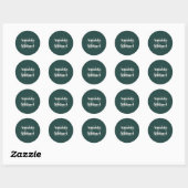 Simple Emerald Green Modern Bride en Groom Ronde Sticker (Vel)