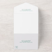 Simple Emerald Green Monogram Elegant Wedding All In One Uitnodiging (Buitenkant)