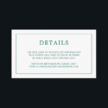 Simple Emerald Green Monogram Elegant Wedding Informatiekaartje<br><div class="desc">Eenvoudige kleine trouwbehuizingskaart met een modern, maar elegant design met uw details omgeven door een dunne rand en uw monogram op de achterkant. Alle ontwerpelementen bevinden zich in een juweeltoon die groen wordt weergegeven en kunnen worden gewijzigd in het ontwerpbewerkingsgereedschap. Een stijlvol en stijlvol ontwerp dat ideaal is voor een...</div>