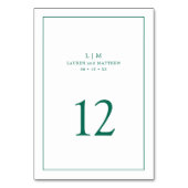 Simple Emerald Green Monogram Elegant Wedding Kaart (Achterkant)