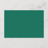 Simple Emerald Green Monogram Elegant Wedding RSVP Kaartje (Achterkant)