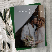 Simple Emerald Green Photo Monogram Weddenschap Save The Date