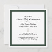 Simple Emerald Green White First Holy Communion Kaart (Voorkant)