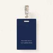 Simple Employee Photo ID Name Logo Navy Blue Badge (Achterkant met clip)