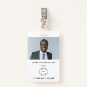 Simple Employee Photo ID Name Logo White Badge (Voorkant met clip)