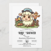 Simple Enchanted Sheep Baby shower Kaart (Voorkant / Achterkant)