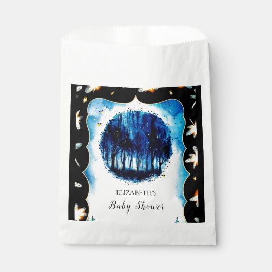 Simple Enchanted Woodland Baby shower Bedankzakje (Voorkant)