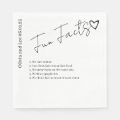 Simple Engagement Party Fun facts Name Wedding  Servet (Voorkant)