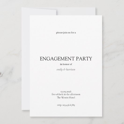 Simple Engagement Party Invitation Kaart (Voorkant)