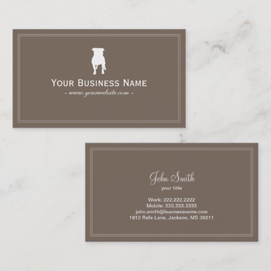 Simple English Bulldog Dog Visitekaartje (Voorkant / Achterkant)