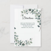 Simple Eucalyptus  Directions Enclosure Card Bedankkaart (Voorkant)