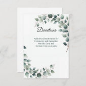 Simple Eucalyptus  Directions Enclosure Card Bedankkaart (Voorkant / Achterkant)