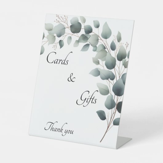 Simple Eucalyptus Floral Cards & Gifts Reclamebord Met Voetstuk (Voorkant)