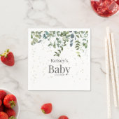 Simple Eucalyptus Greenery Baby shower Napkins Servet (Insitu)