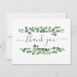 Simple Eucalyptus Greenery Wedding Bedankkaart