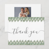 Simple Eucalyptus Greenery Wedding Bedankkaart (Voorkant / Achterkant)