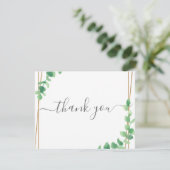 Simple Eucalyptus Greenery Wedding Bedankkaart (Staand voorkant)