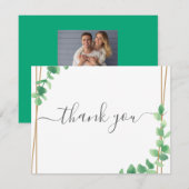 Simple Eucalyptus Greenery Wedding Bedankkaart (Voorkant / Achterkant)