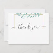 Simple Eucalyptus Greenery Wedding Bedankkaart (Voorkant)