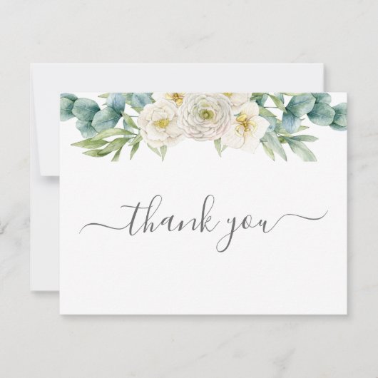 Simple Eucalyptus Greenery Wedding Bedankkaart (Voorkant)