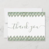 Simple Eucalyptus Greenery Wedding Bedankkaart (Voorkant)