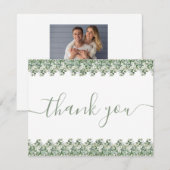 Simple Eucalyptus Greenery Wedding Bedankkaart (Voorkant / Achterkant)