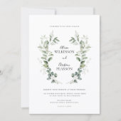 Simple Eucalyptus Greenery Wedding QR Code RSVP Kaart (Voorkant)