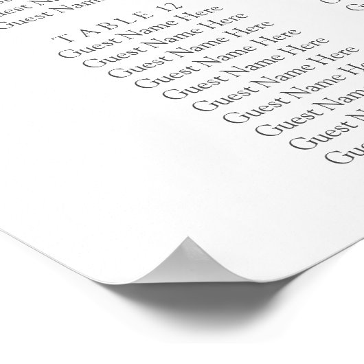 Simple Eucalyptus Greenery Wedding Seating Chart Poster (Hoek)