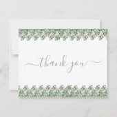 Simple Eucalyptus Greenery Wedding Thank You Card Bedankkaart (Voorkant)