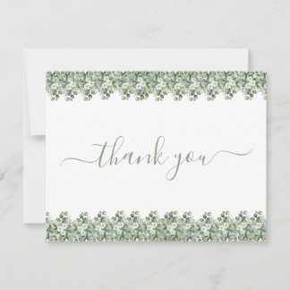 Simple Eucalyptus Greenery Wedding Thank You Card Bedankkaart