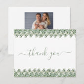 Simple Eucalyptus Greenery Wedding Thank You Card Bedankkaart (Voorkant / Achterkant)