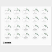 Simple Eucalyptus Leave Wedding Thank You Ronde Sticker (Vel)