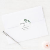 Simple Eucalyptus Leave Wedding Thank You Ronde Sticker (Envelop)
