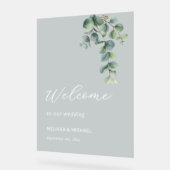 Simple Eucalyptus Leave Wedding Welcome Acryl Bord (Hoek)
