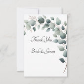 Simple Eucalyptus Photo Thank you Card Bedankkaart (Voorkant)